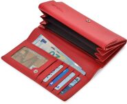 Klasická velká dámská peněženka Cavaldi elegantní peněženka s kapsičkami - červená - 5