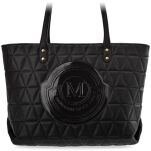 Klasická dámská taška monnari prošívaná taška nákupní taška přes rameno s logem - černá - 4