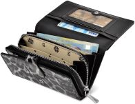 Monnari lakovaná dámská kožená elegantní peněženka se vzorem - černá - 3