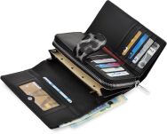 Monnari lakovaná dámská kožená elegantní peněženka se vzorem - černá - 2