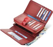 Elegantní dámská kožená lakovaná peněženka na mince rovicky se třpytivými filtry v rfid balení - stříbrná - 6