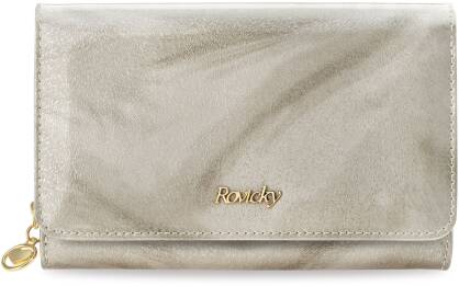 Elegantní dámská kožená lakovaná peněženka na mince rovicky se třpytivými filtry v rfid balení - stříbrná