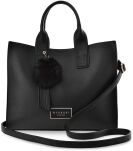 Prostorná dámská kabelka monnari taška shopper kufřík s přívěškem třásněmi a pomponem - černá - 2