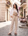 Dámská taška Peterson na rameno, elegantní ledvinka s kapsami, crossbody kabelka - béžová - 4