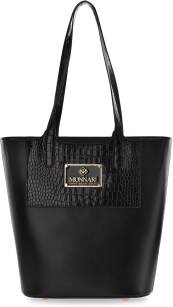 Monnari elegantní shopper s uchy klasická dámská kabelka přes rameno velký kufřík - černá