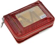 Lakovaná malá dámská elegantní peněženka na zip - červená - 3