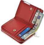 Lakovaná malá dámská elegantní peněženka na zip - červená - 4