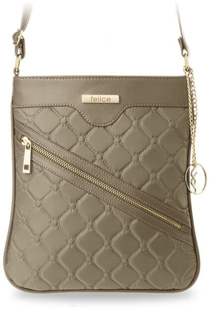 Malá dámská prošívaná crossbody kabelka – béžová