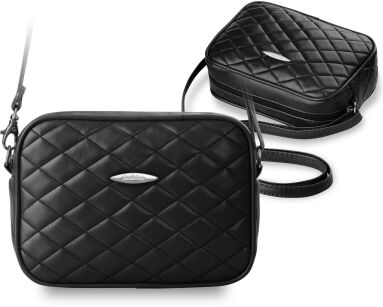 Prošívaná malá crossbody kabelka - černá