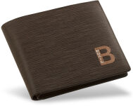 Horizontální pánská peněženka se vzorem tmavě hnědá - 2