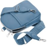 Sáček batoh kabelka 3v1 crossbody na jedno rameno praktická listonoška - modrá - 2