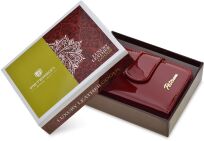 Dámská peněženka z pravé kůže elegantní zip klip RFID - bordová - 3