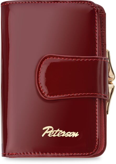 Dámská peněženka z pravé kůže elegantní zip klip RFID - bordová