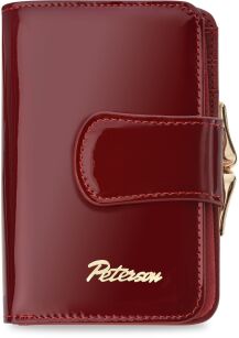 Dámská peněženka z pravé kůže elegantní zip klip RFID - bordová