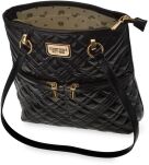 Monnari lakovaná dámská shopper kabelka s kapsami prošívaná velká kabelka přes rameno - černá - 4