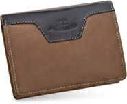 Dvoubarevná pánská peněženka z pravé kůže - béžová - 6