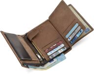 Dvoubarevná pánská peněženka z pravé kůže - béžová - 2