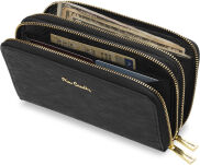 Kožená dámská peněženka psaníčko pierre cardin módní ražení černá - 4