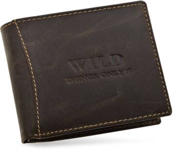 Pojemná pánská kožená peněženka always wild skládaná horizontální - hnědá