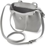 Malá dámská lehká kabelka listonoška kufřík s třásněmi boho - šedý - 3