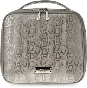 Monnari velký dámský kosmetický kufřík elegantní cestovní organizér na štětce kosmetiku - šedý se stříbrnou 