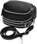 Malá dámská kabelka crossbody s kapsičkami třemi přihrádkami klasická taška - černá - 4