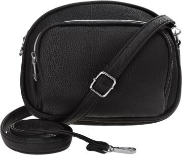 Malá dámská kabelka crossbody s kapsičkami třemi přihrádkami klasická taška - černá