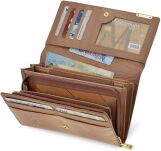 Elegantní lakovaná dámská peněženka velká kožená jennifer jones prostorná peněženka se vzorem - béžová - 3