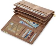 Elegantní lakovaná dámská peněženka velká kožená jennifer jones prostorná peněženka se vzorem - béžová - 4