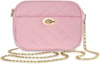 Dámská klasická pikovaná kabelka měkká listonoška na řetízku - hnědá - 4