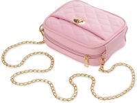 Prošívaná dámská crossbody kabelka na řetízku - hnědá - 3
