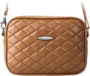 Prošívaná malá dámská crossbody kabelka / listonoška - camel - 6