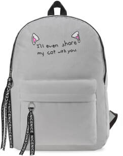 Školní batoh pro mládež s kapsou potiskem klíčenkou - szary