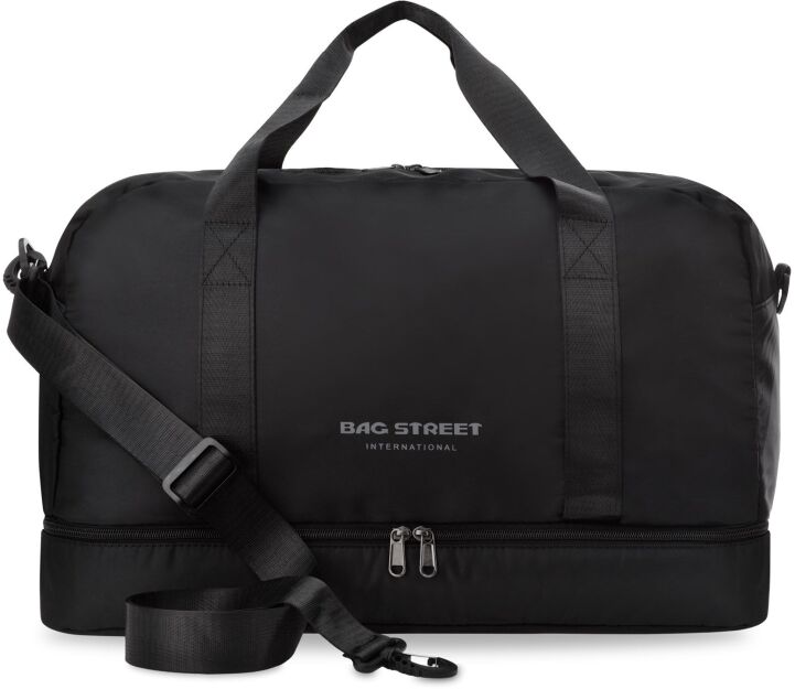 Sportovní taška na fitness do posilovny na jógu kabelka přes rameno tréninková zavazadla - černá