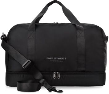 Sportovní taška na fitness do posilovny na jógu kabelka přes rameno tréninková zavazadla - černá