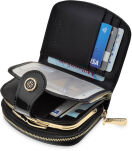 Monnari malá kožená dámská peněženka lakovaná třídílná se vzorem kůže - černá - 6