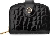 Monnari malá kožená dámská peněženka lakovaná třídílná se vzorem kůže - černá - 2