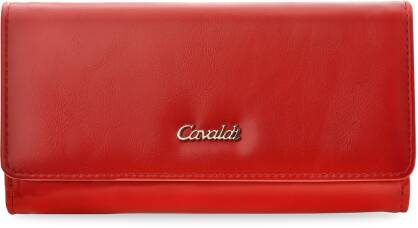 Klasická prostorná dámská peněženka cavaldi velká elegantní skládací peněženka s kapsami - červená