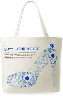 Dámská eko kabelka s potiskem ideální na nákupy různé barvy bílá fashion blue