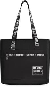 Bag street dámská městská taška sportovní velká taška prostorná shopper taška s popruhy s potiskem - černá