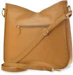 Objemná dámská kabelka na rameno, vak s dvěma popruhy - hořčicová - 3