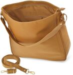 Objemná dámská kabelka na rameno, vak s dvěma popruhy - hořčicová - 2