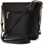 Monnari kabelka s prošíváním na předním panelu velká prostorná elegantní dámská kabelka letterman s řetízkem - černá - 3