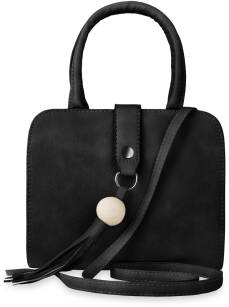 Elegantní dámská kabelka malý kufřík aktovka střapce– černá