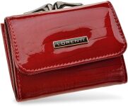 Dámská lakovaná peněženka lorenti malá peněženka se sponou rfid - červená - 2