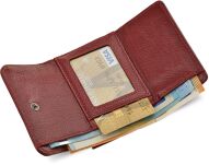 Dámská lakovaná peněženka lorenti malá peněženka se sponou rfid - červená - 5