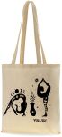 Bavlněná eko taška shopper na nákupy městská s potiskem - jóga - béžová - 2