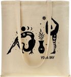 Bavlněná eko taška shopper na nákupy městská s potiskem - jóga - béžová - 4