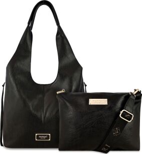 Monnari dámská taška vak shopper volná kabelka 2v1 + crossbody - černá