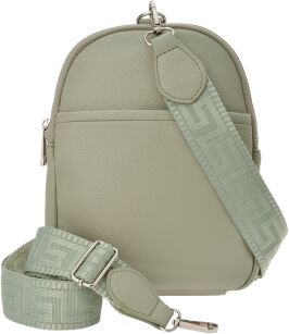 Sáček batoh kabelka 3v1 crossbody na jedno rameno praktická pošťácká taška - pistáciová